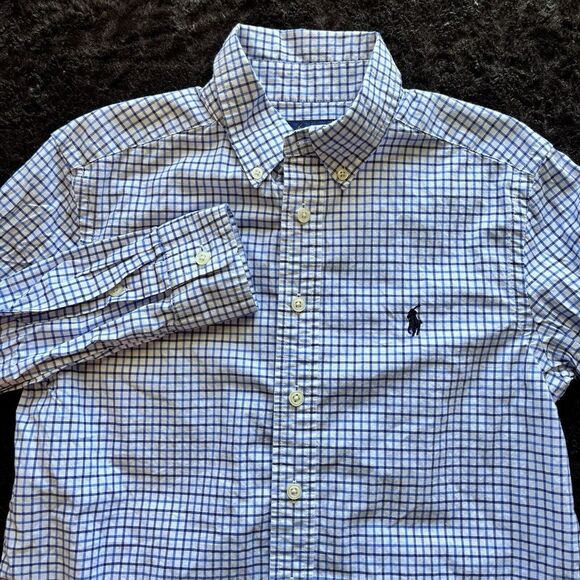 Lauren Ralph Lauren Other - Ralph Lauren Boys‎ Long Sleeve Medium 10-12 Blue Check Button-Down Shirt